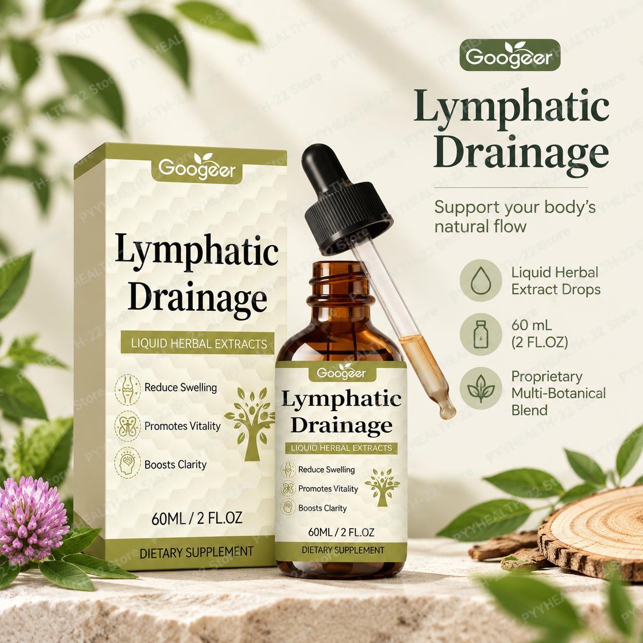 Herbal And Wellness Products - Lymphatic Drainage Herbal Liquid Drops, Multi‑Botanical